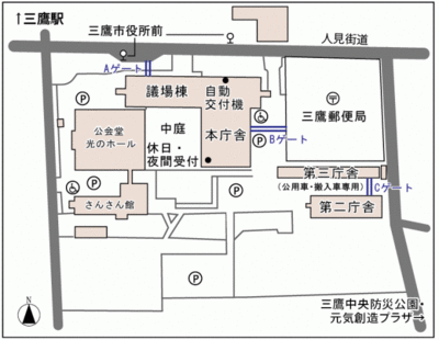 三鷹市庁舎敷地内マップ.gif